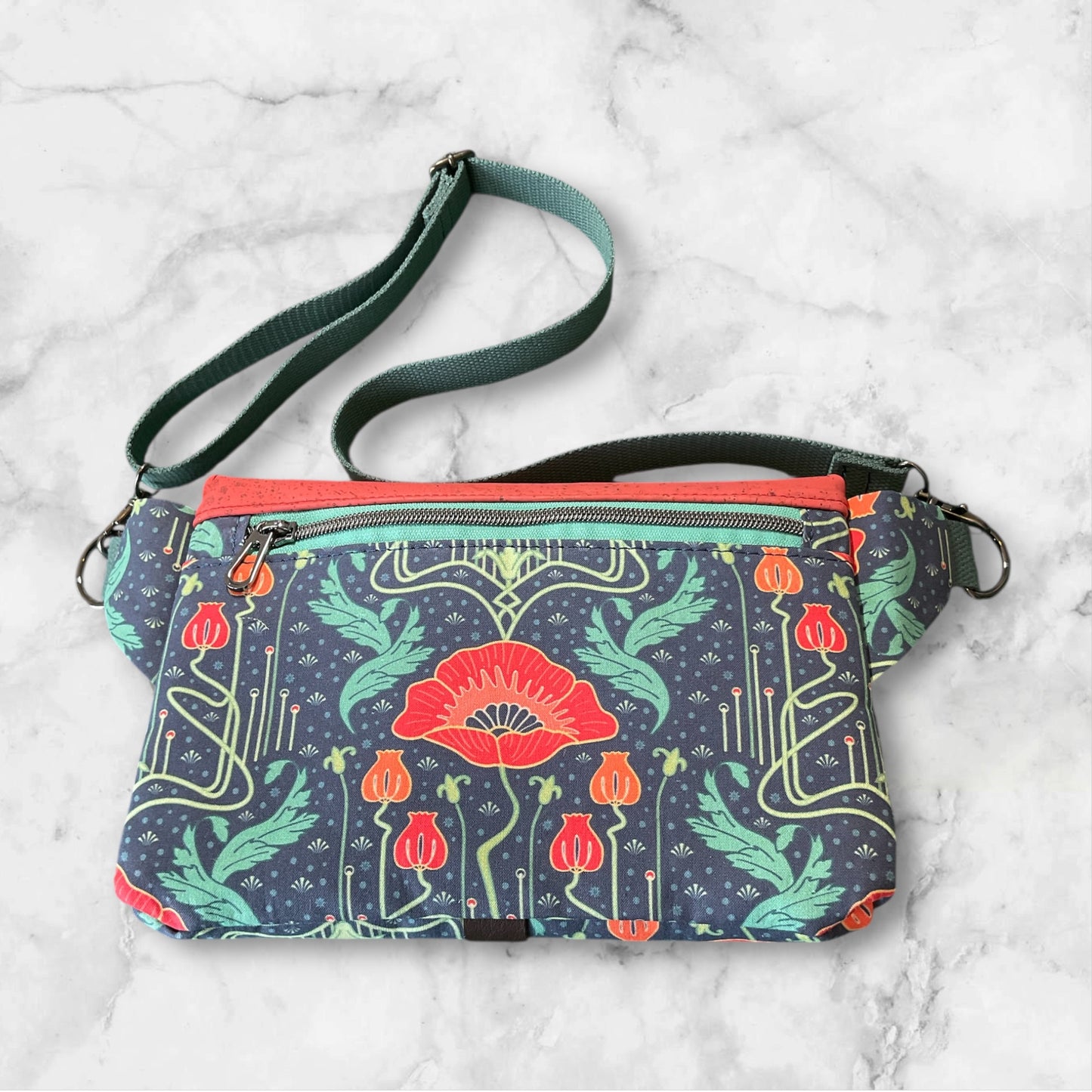 Haralson Belt Bag Art Nouveau Red Poppies