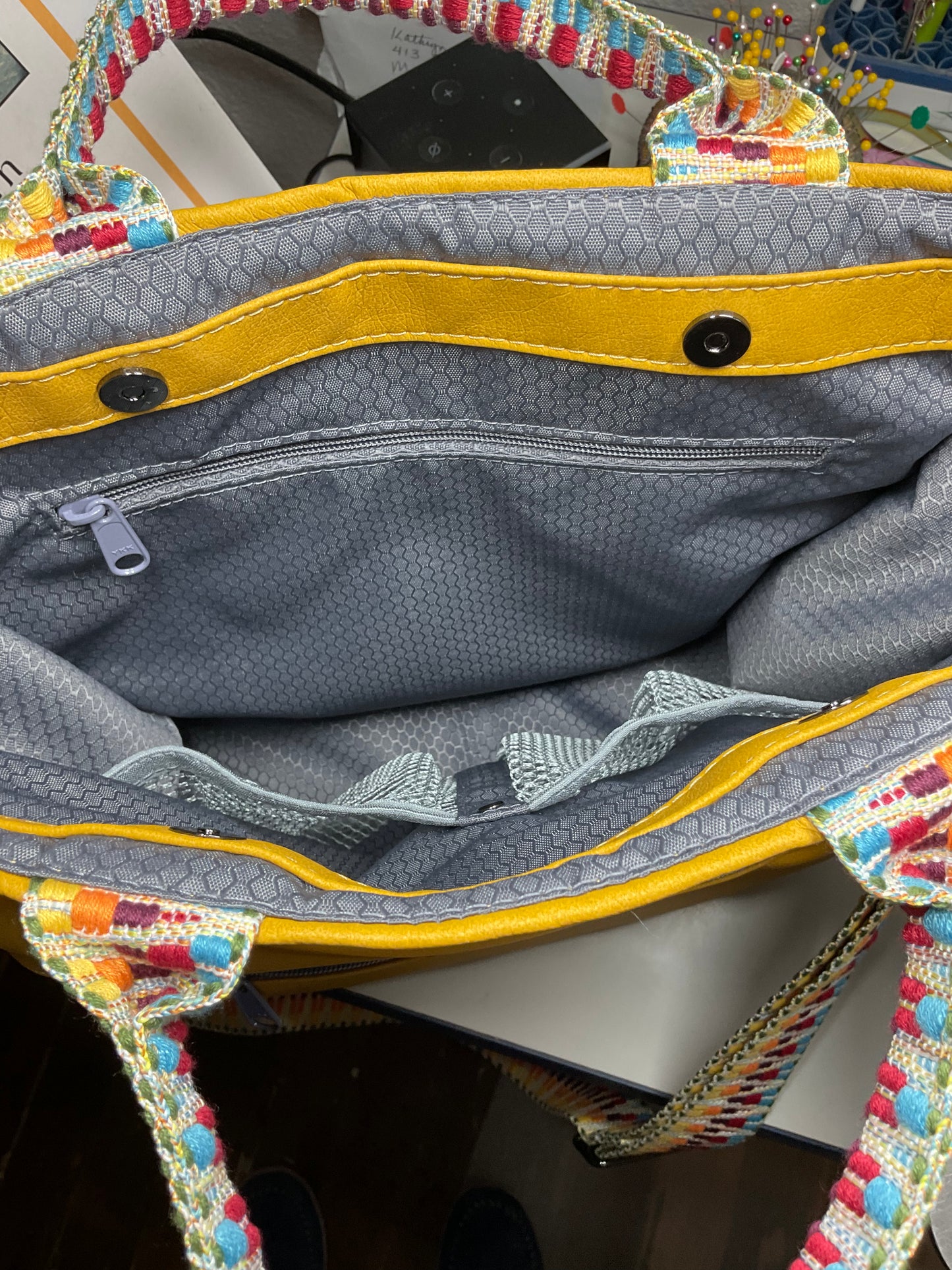 Avalow Tote Spicy Mustard Faux Leather