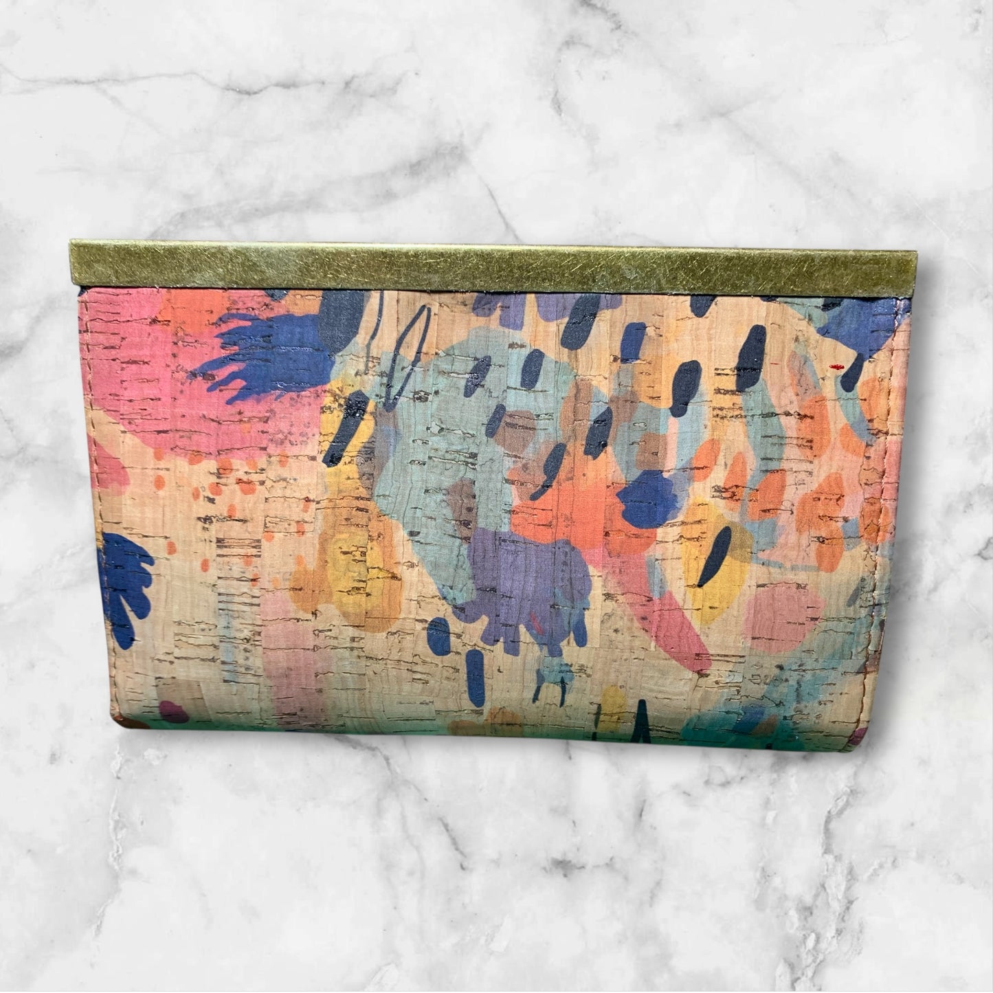 Compact Clutch Wallet Art Class Cork
