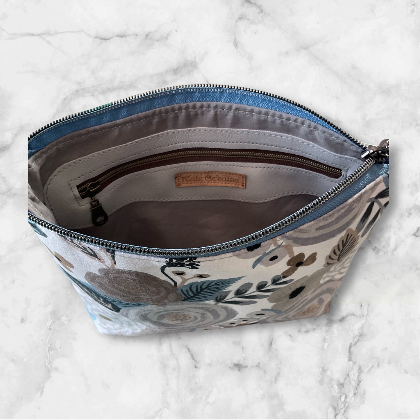 Zipper Pouch with Tassel Brown