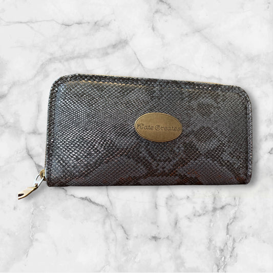 Zip Around Wallet Gray Python