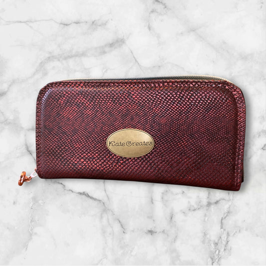 Zip Around Wallet Burgundy Python