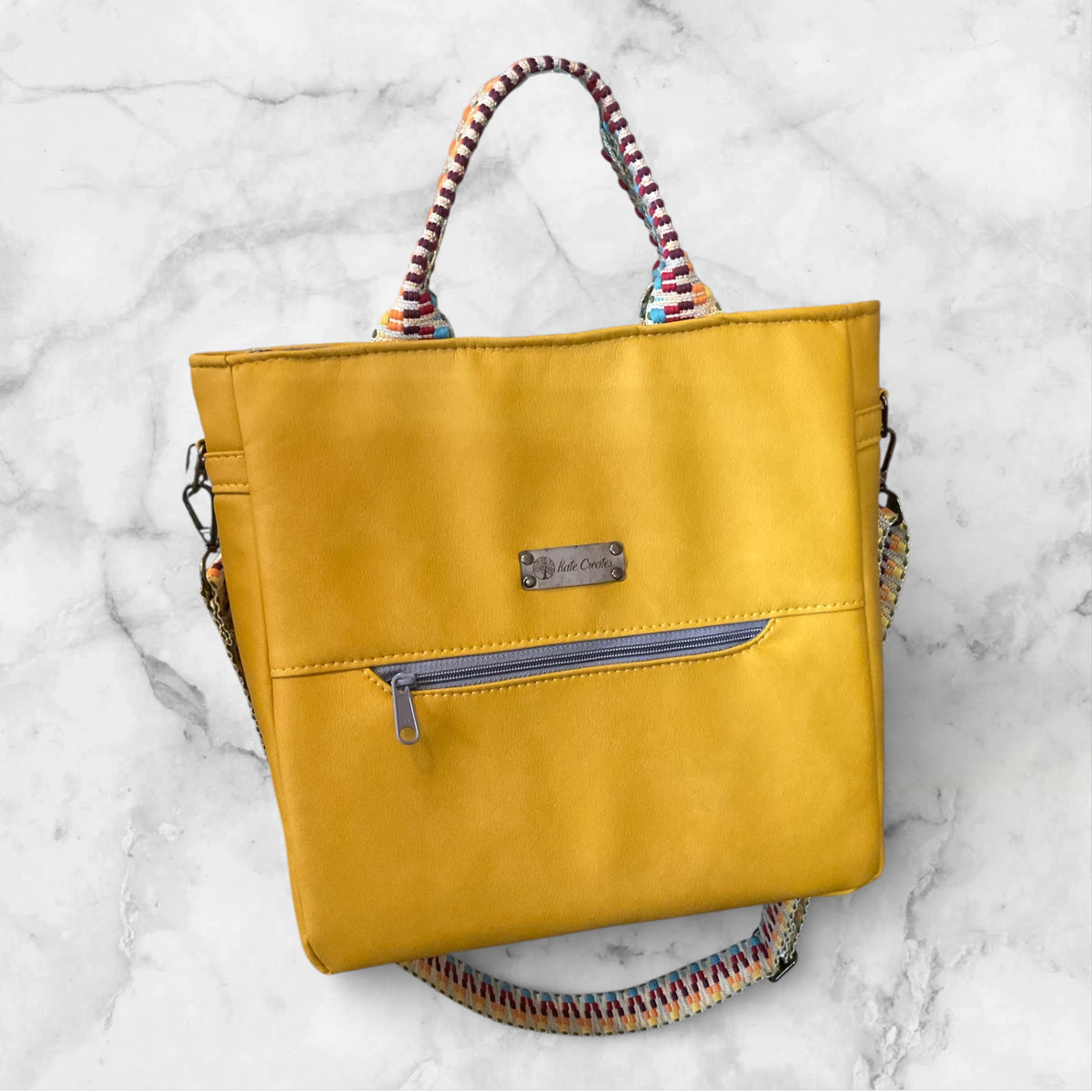 Avalow Tote Spicy Mustard Faux Leather