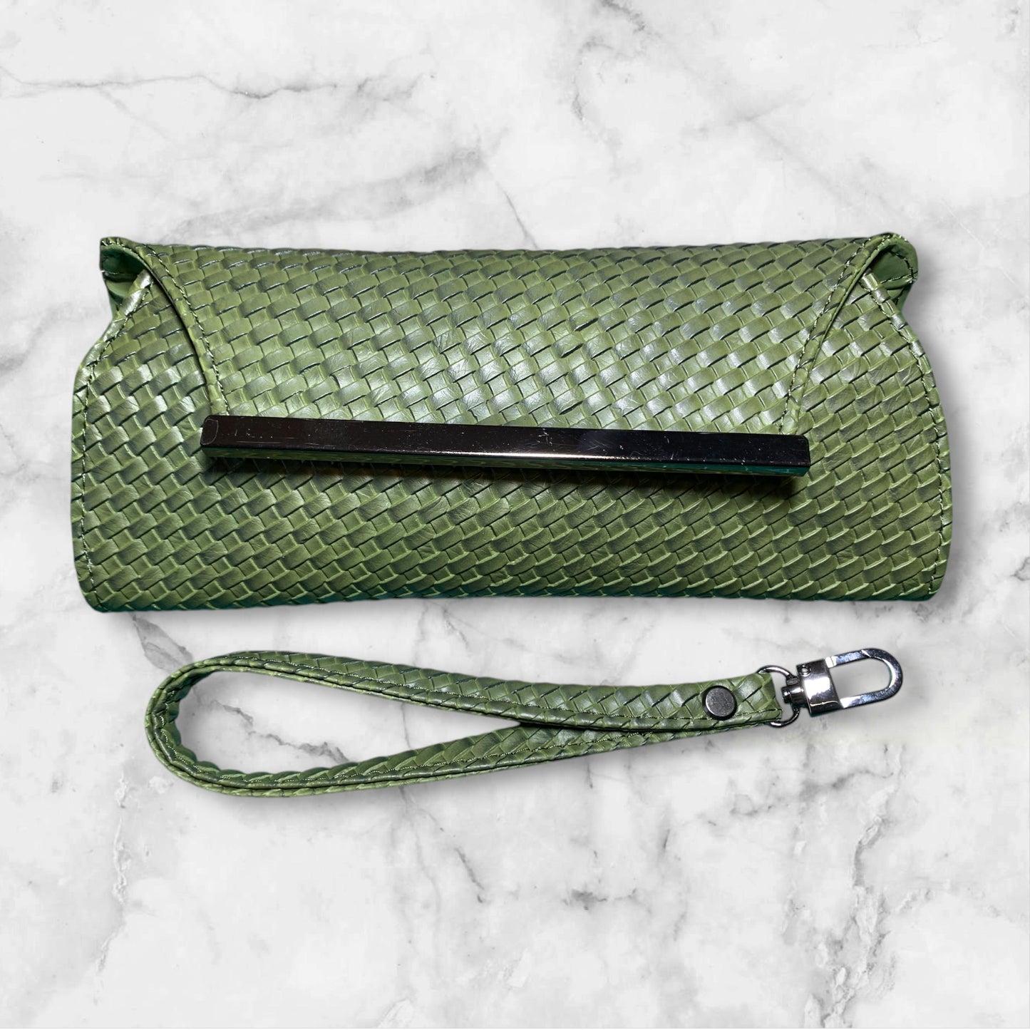 Deana Date Night Clutch Wallet Green Basketweave