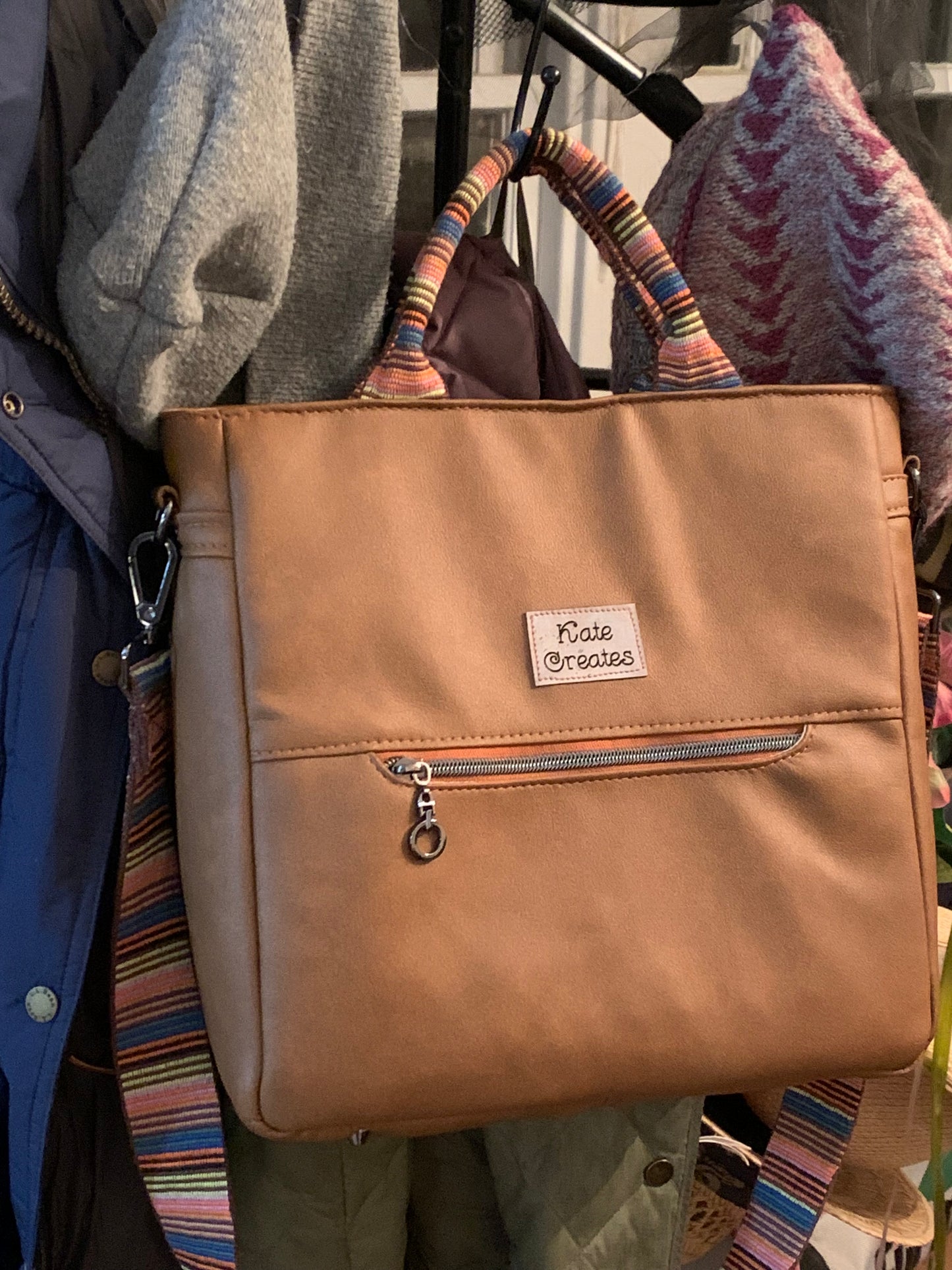 Avalow Tote Brown Faux Leather