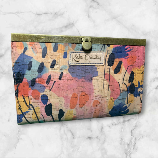 Compact Clutch Wallet Art Class Cork