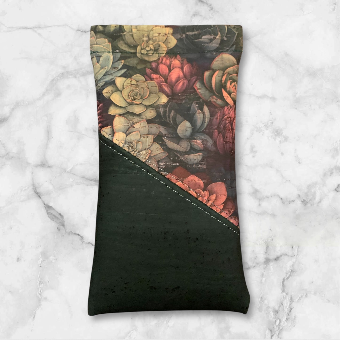 Pop Top Eyeglass Case Two Tone Green